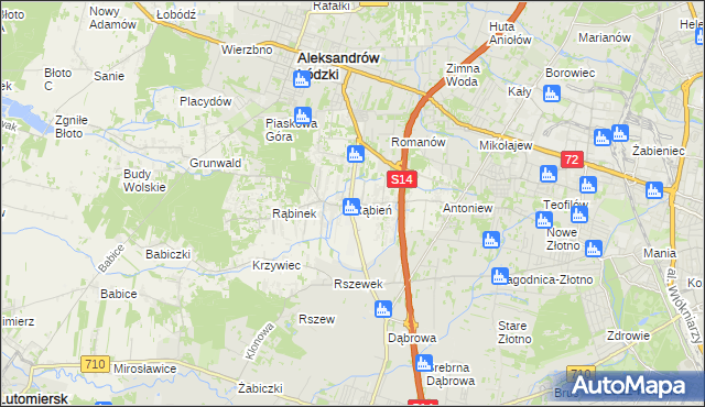 mapa Rąbień, Rąbień na mapie Targeo