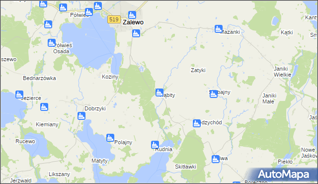 mapa Rąbity, Rąbity na mapie Targeo