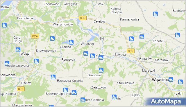 mapa Rąblów, Rąblów na mapie Targeo