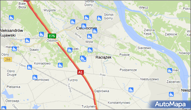 mapa Raciążek, Raciążek na mapie Targeo