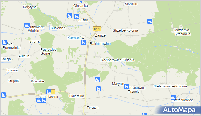 mapa Raciborowice-Kolonia, Raciborowice-Kolonia na mapie Targeo