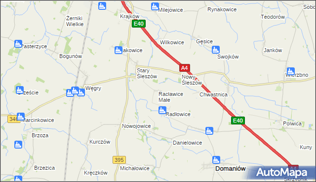 mapa Racławice Małe, Racławice Małe na mapie Targeo