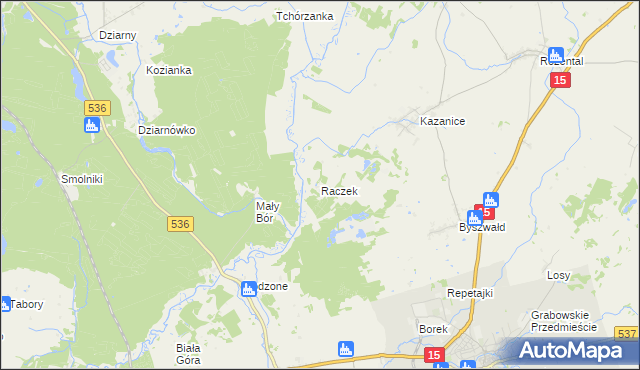 mapa Raczek, Raczek na mapie Targeo