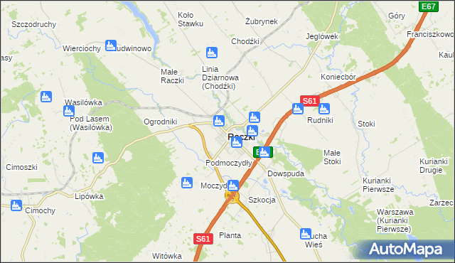 mapa Raczki powiat suwalski, Raczki powiat suwalski na mapie Targeo