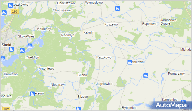 mapa Raczkowo, Raczkowo na mapie Targeo