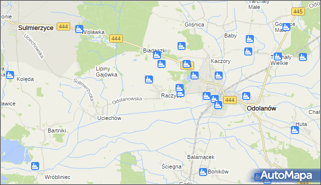 mapa Raczyce gmina Odolanów, Raczyce gmina Odolanów na mapie Targeo