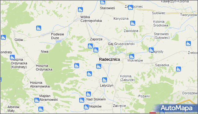 mapa Radecznica, Radecznica na mapie Targeo