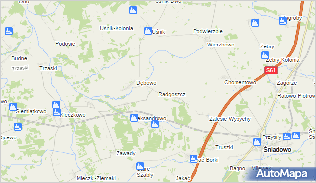 mapa Radgoszcz gmina Troszyn, Radgoszcz gmina Troszyn na mapie Targeo