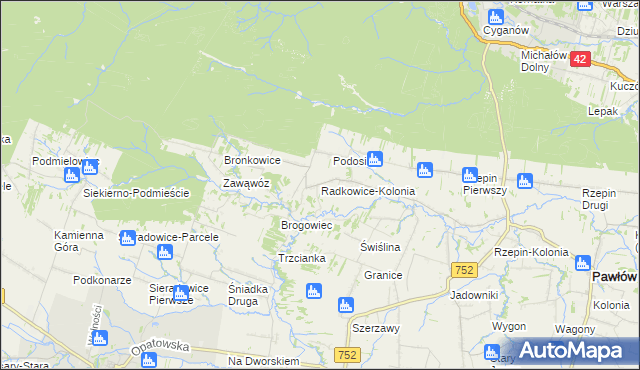 mapa Radkowice-Kolonia, Radkowice-Kolonia na mapie Targeo