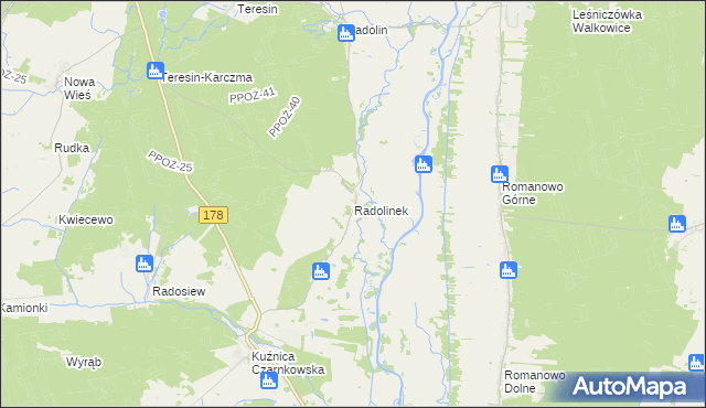 mapa Radolinek, Radolinek na mapie Targeo