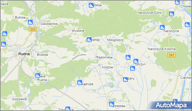 mapa Radomiłów, Radomiłów na mapie Targeo