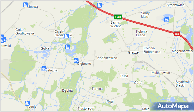 mapa Radoszowice, Radoszowice na mapie Targeo