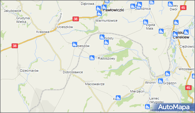 mapa Radoszowy, Radoszowy na mapie Targeo