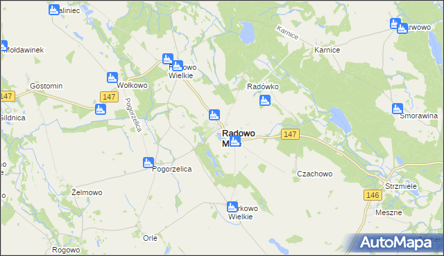 mapa Radowo Małe, Radowo Małe na mapie Targeo