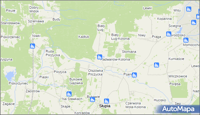 mapa Radwanów-Kolonia, Radwanów-Kolonia na mapie Targeo