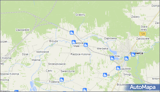 mapa Radzice Duże, Radzice Duże na mapie Targeo