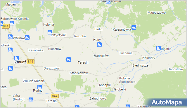 mapa Radziejów gmina Dubienka, Radziejów gmina Dubienka na mapie Targeo