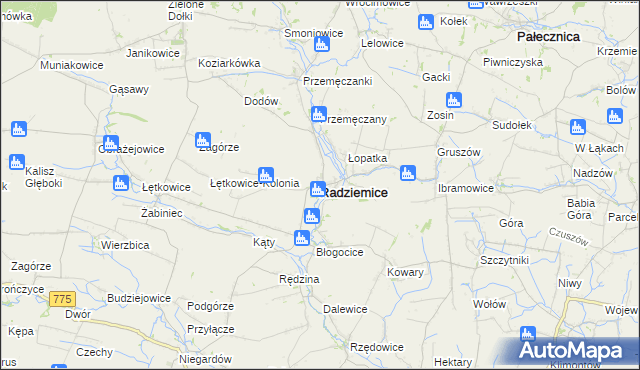 mapa Radziemice, Radziemice na mapie Targeo