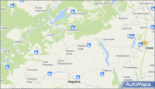 mapa Radziki Małe, Radziki Małe na mapie Targeo