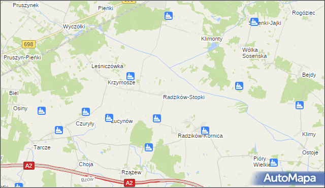 mapa Radzików-Stopki, Radzików-Stopki na mapie Targeo