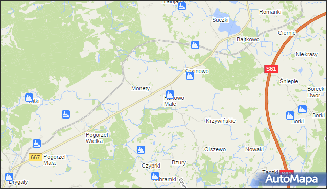 mapa Rakowo Małe, Rakowo Małe na mapie Targeo