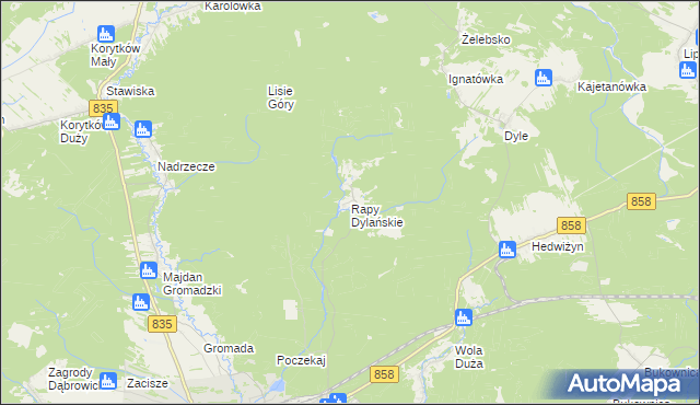 mapa Rapy Dylańskie, Rapy Dylańskie na mapie Targeo