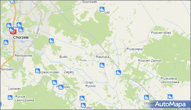 mapa Raszujka, Raszujka na mapie Targeo