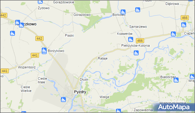 mapa Rataje gmina Pyzdry, Rataje gmina Pyzdry na mapie Targeo
