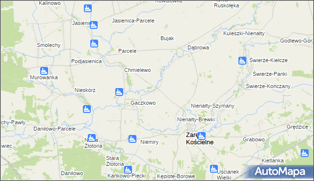 mapa Rawy-Gaczkowo, Rawy-Gaczkowo na mapie Targeo