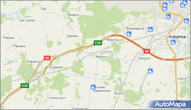 mapa Reblino, Reblino na mapie Targeo