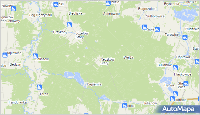 mapa Reczków Stary, Reczków Stary na mapie Targeo