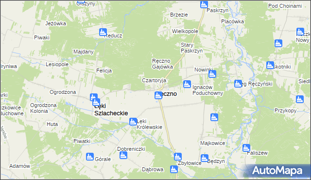 mapa Ręczno, Ręczno na mapie Targeo