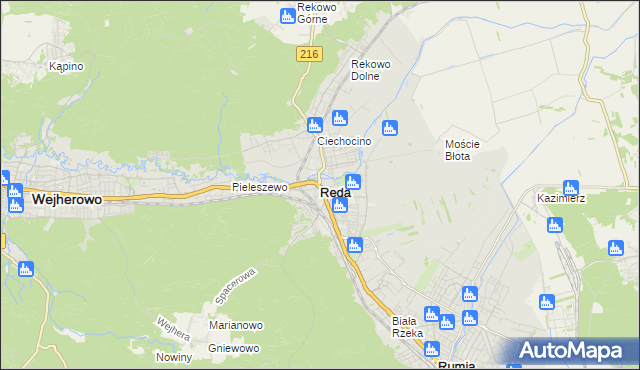 mapa Reda, Reda na mapie Targeo