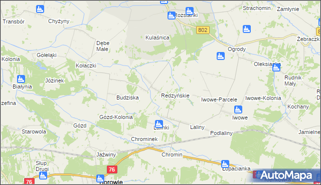 mapa Redzyńskie, Redzyńskie na mapie Targeo