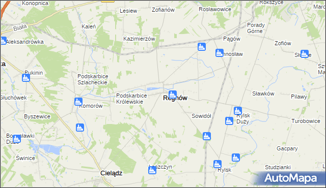 mapa Regnów, Regnów na mapie Targeo