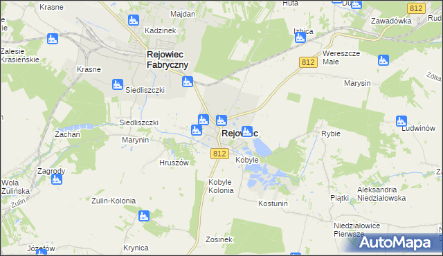 mapa Rejowiec powiat chełmski, Rejowiec powiat chełmski na mapie Targeo