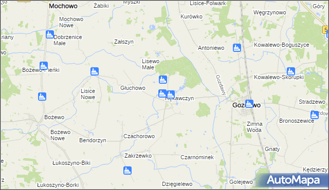 mapa Rękawczyn gmina Gozdowo, Rękawczyn gmina Gozdowo na mapie Targeo