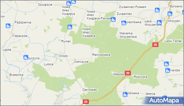 mapa Remiszówka, Remiszówka na mapie Targeo