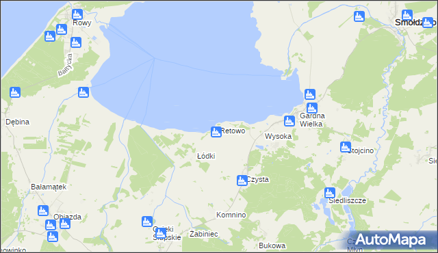 mapa Retowo gmina Smołdzino, Retowo gmina Smołdzino na mapie Targeo