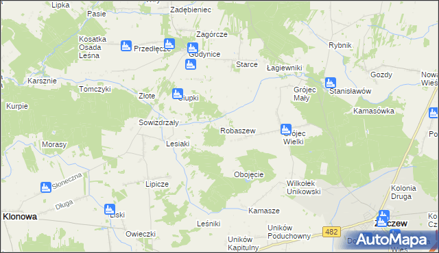 mapa Robaszew, Robaszew na mapie Targeo