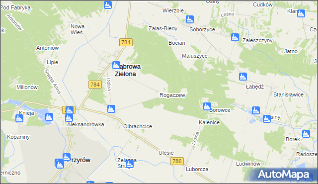 mapa Rogaczew, Rogaczew na mapie Targeo