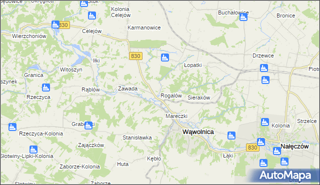 mapa Rogalów gmina Wąwolnica, Rogalów gmina Wąwolnica na mapie Targeo