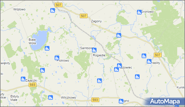 mapa Rogiedle, Rogiedle na mapie Targeo