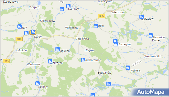 mapa Rogów gmina Grodków, Rogów gmina Grodków na mapie Targeo