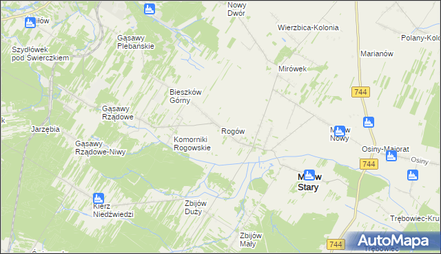 mapa Rogów gmina Mirów, Rogów gmina Mirów na mapie Targeo