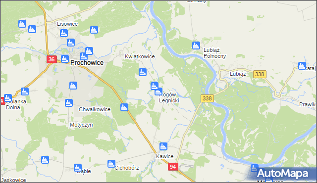 mapa Rogów Legnicki, Rogów Legnicki na mapie Targeo