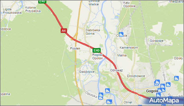 mapa Rogów Opolski, Rogów Opolski na mapie Targeo