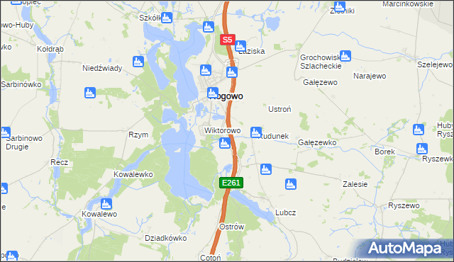 mapa Rogówko gmina Rogowo, Rogówko gmina Rogowo na mapie Targeo