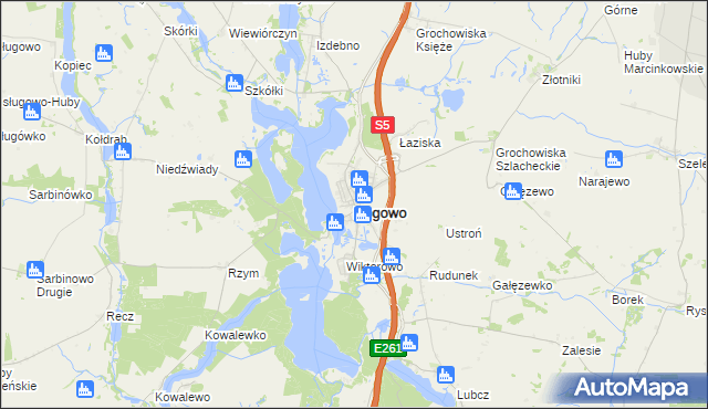 mapa Rogowo powiat żniński, Rogowo powiat żniński na mapie Targeo