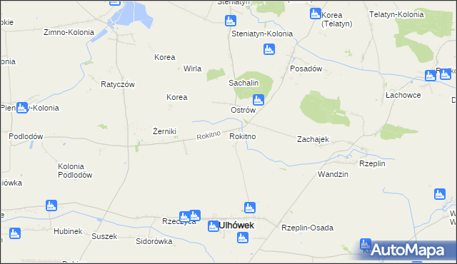 mapa Rokitno gmina Ulhówek, Rokitno gmina Ulhówek na mapie Targeo